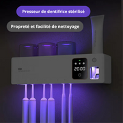 Stérilisateur Brosse à Dents UV avec Support et Distributeur de Dentifrice