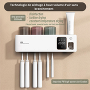 Stérilisateur Brosse à Dents UV avec Support et Distributeur de Dentifrice