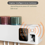 Stérilisateur Brosse à Dents UV avec Support et Distributeur de Dentifrice