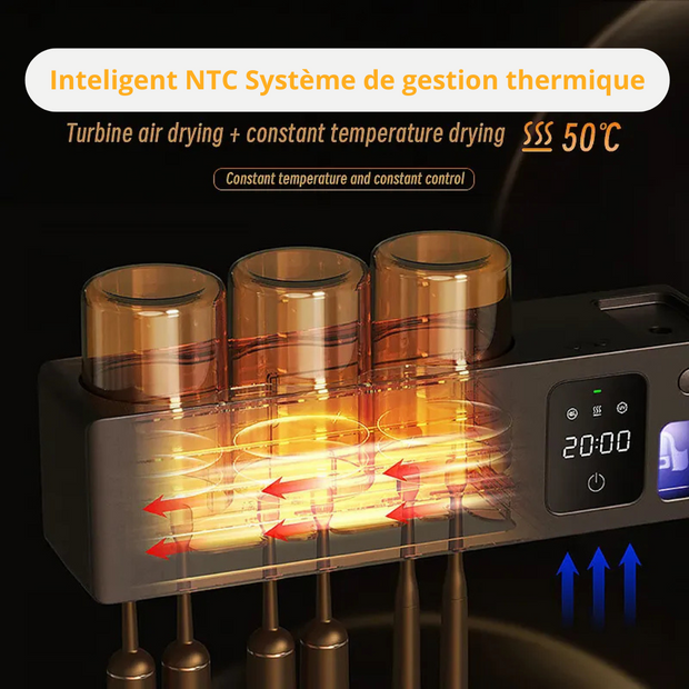 Stérilisateur Brosse à Dents UV avec Support et Distributeur de Dentifrice