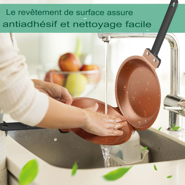 POÊLE ANTIADHÉSIVE DOUBLE FACE - DOUBLE CRÊPIÈRE™