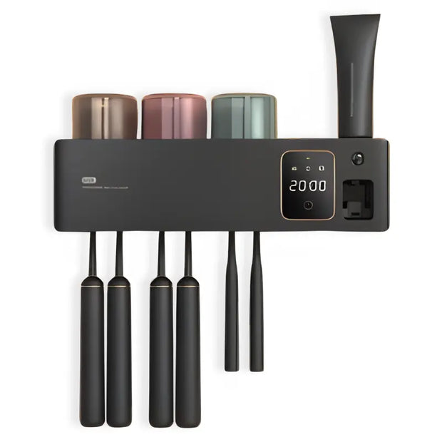 Stérilisateur Brosse à Dents UV avec Support et Distributeur de Dentifrice