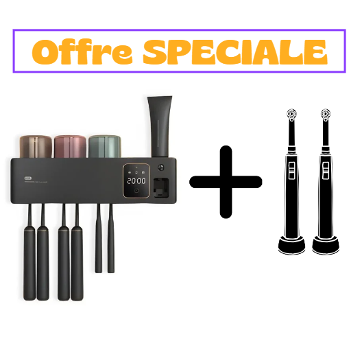 Stérilisateur Brosse à Dents UV avec Support et Distributeur de Dentifrice