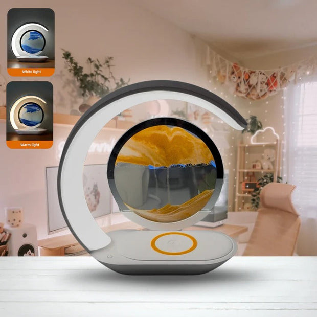 LAMPE LED 3-EN-1 | ART EN SABLE MOUVANT | CHARGEUR SANS FIL